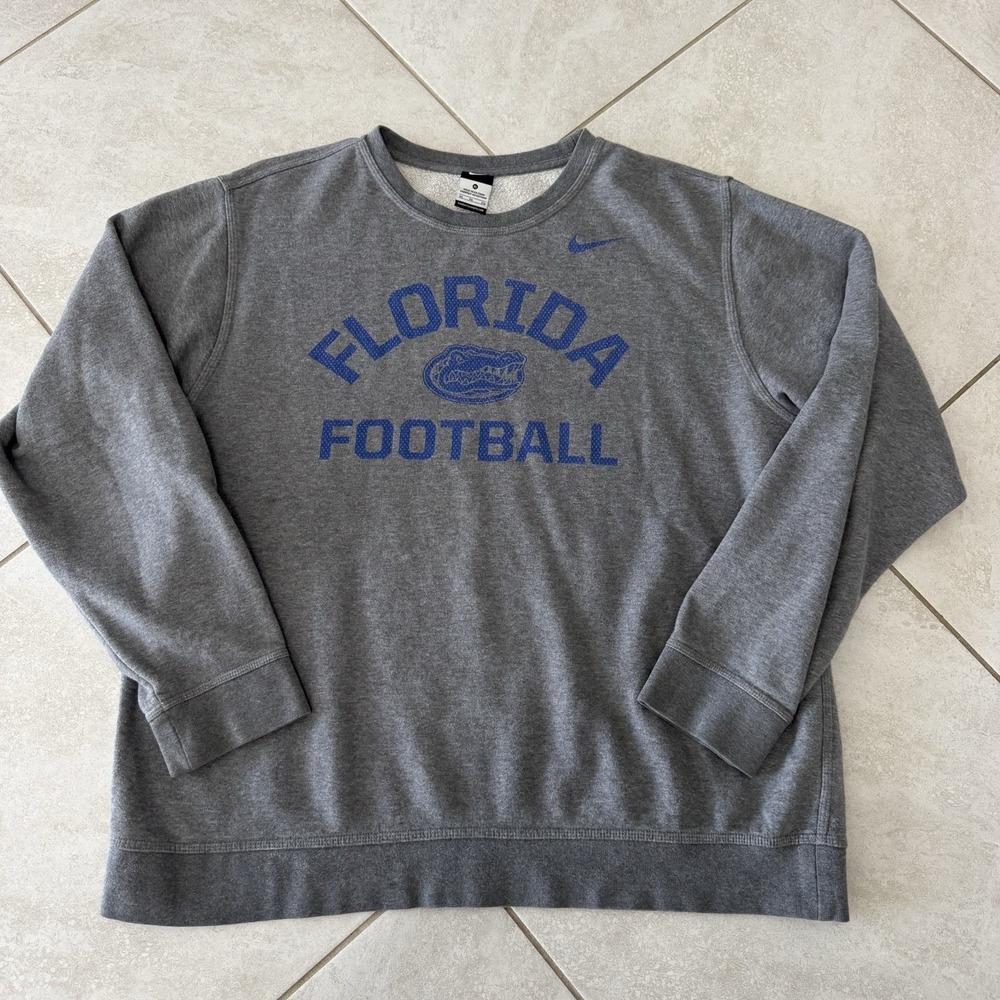 Florida Gators Sweatshirt Mens XL Nike Gray College Football Crewneck‎ Pullover